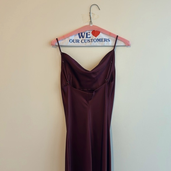 Beginning Boutique Schiffer Slip Midi Dress - Chocolate - Picture 2 of 3